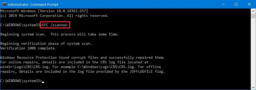 Windows 10 Sfc Scannow Command