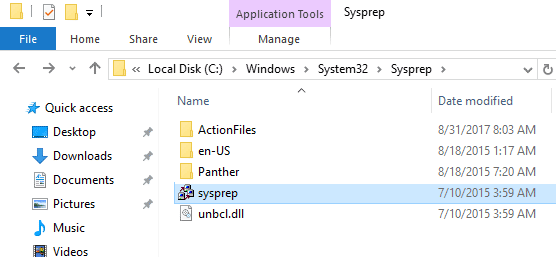 sysprep windows 10