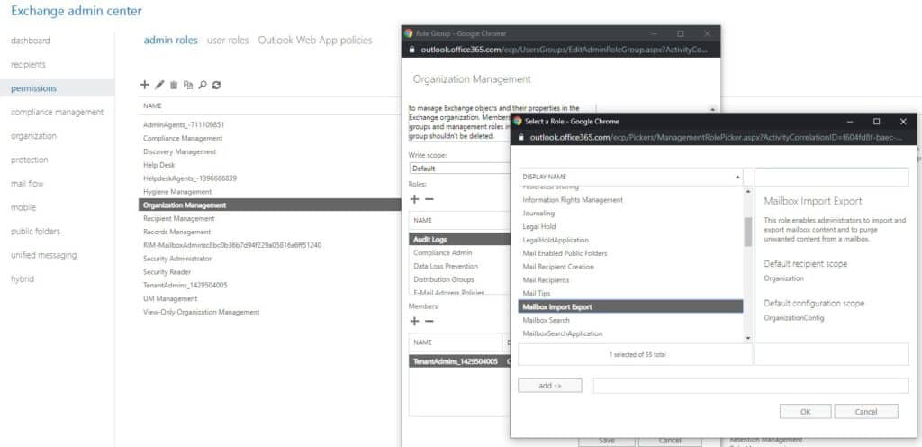 Assign Mail Import Export Role In Exchange