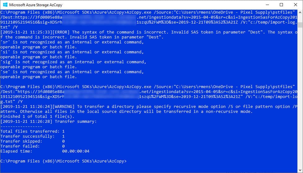 Azure Azcopy Tool