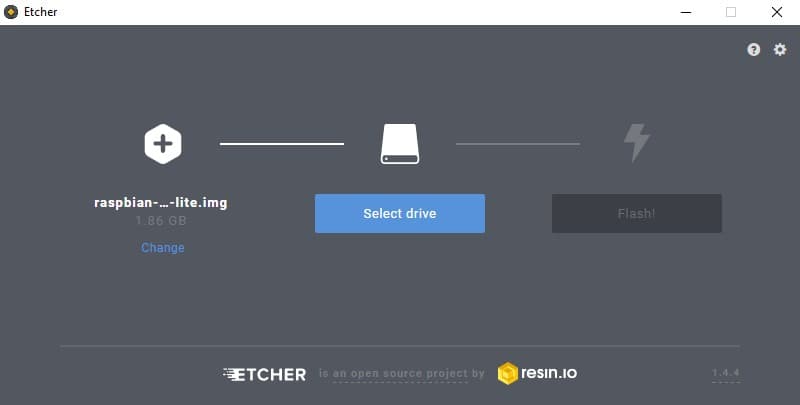 Burn The Raspbian Stretch Lite Image File Via Etcher Or Win32 Disk Imager